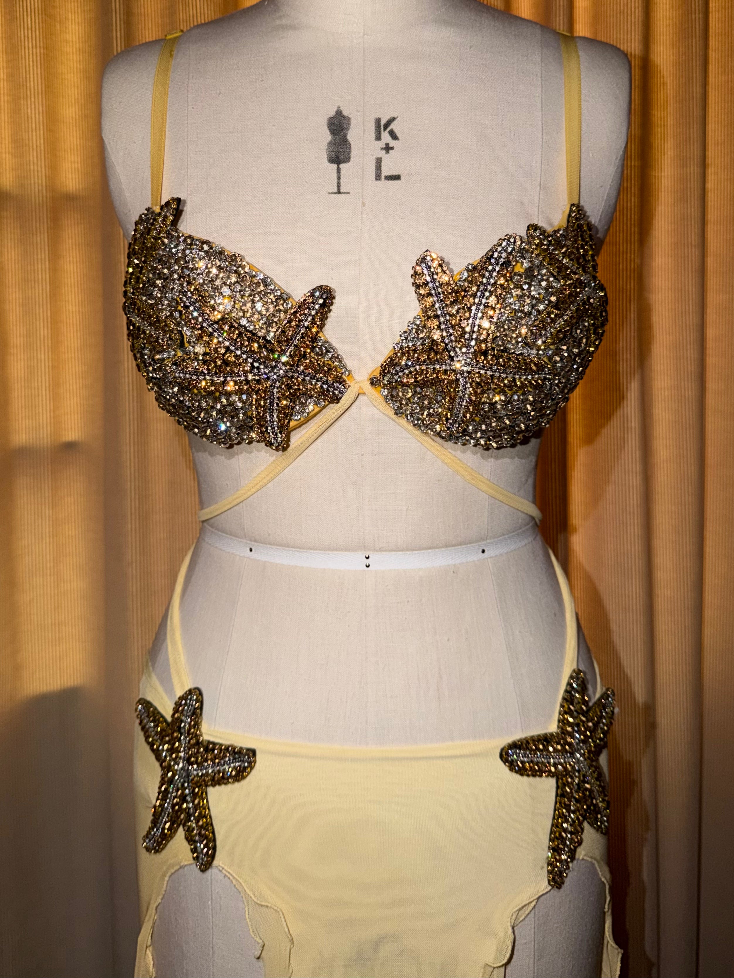 ROHMANE Siren Crystal Bra & Double-Slit Skirt in Sunset Ombré, view 11 of 11