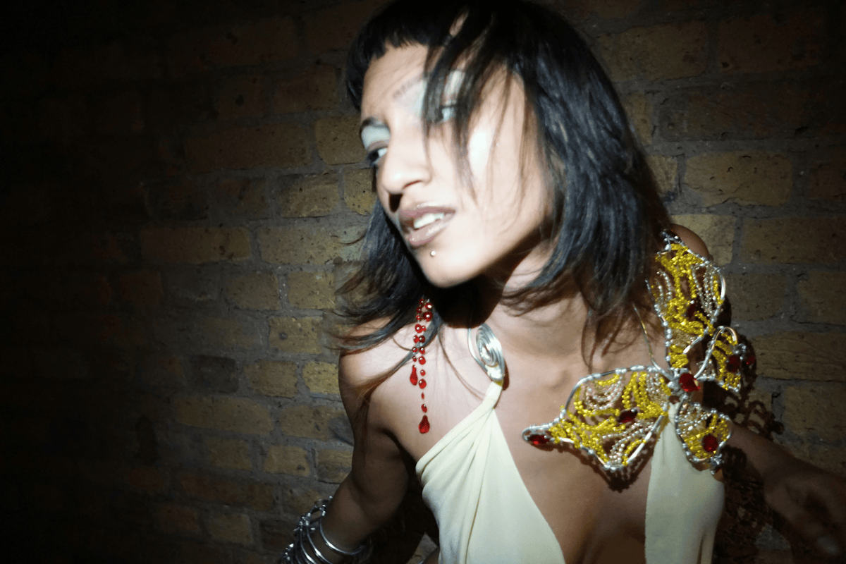 ROHMANE Crystal Butterfly Collar Top in Butter Yellow, view 6 of 6